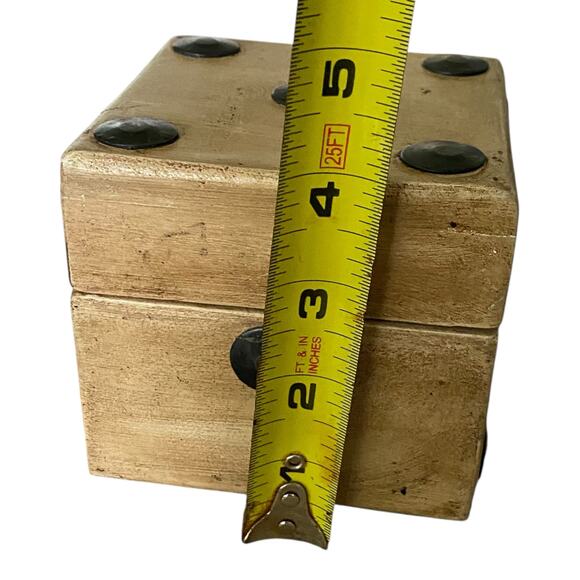 UNIQUE Sanibel Home Wooden DICE BOX Trinket Jewelry 4" Storage - Made in India - Picture 6 of 8